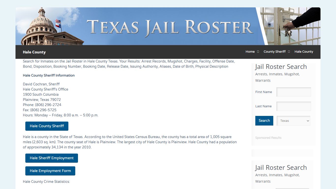 Hale County | Jail Roster Search