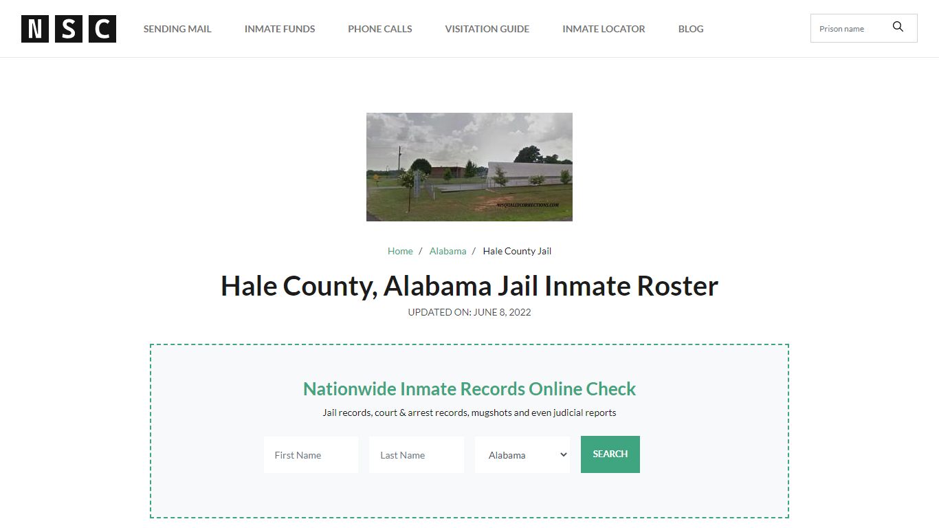 Hale County, Alabama Jail Inmate Roster