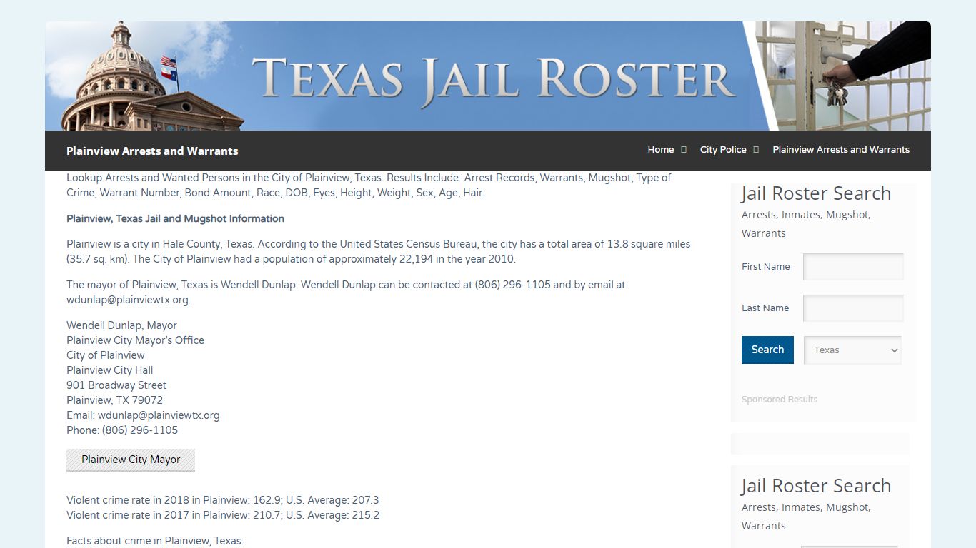 Plainview Arrests and Warrants | Jail Roster Search